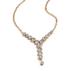 
                  
                    Celeste Crystal Drop Necklace – Dainty Gold Y Necklace
                  
                