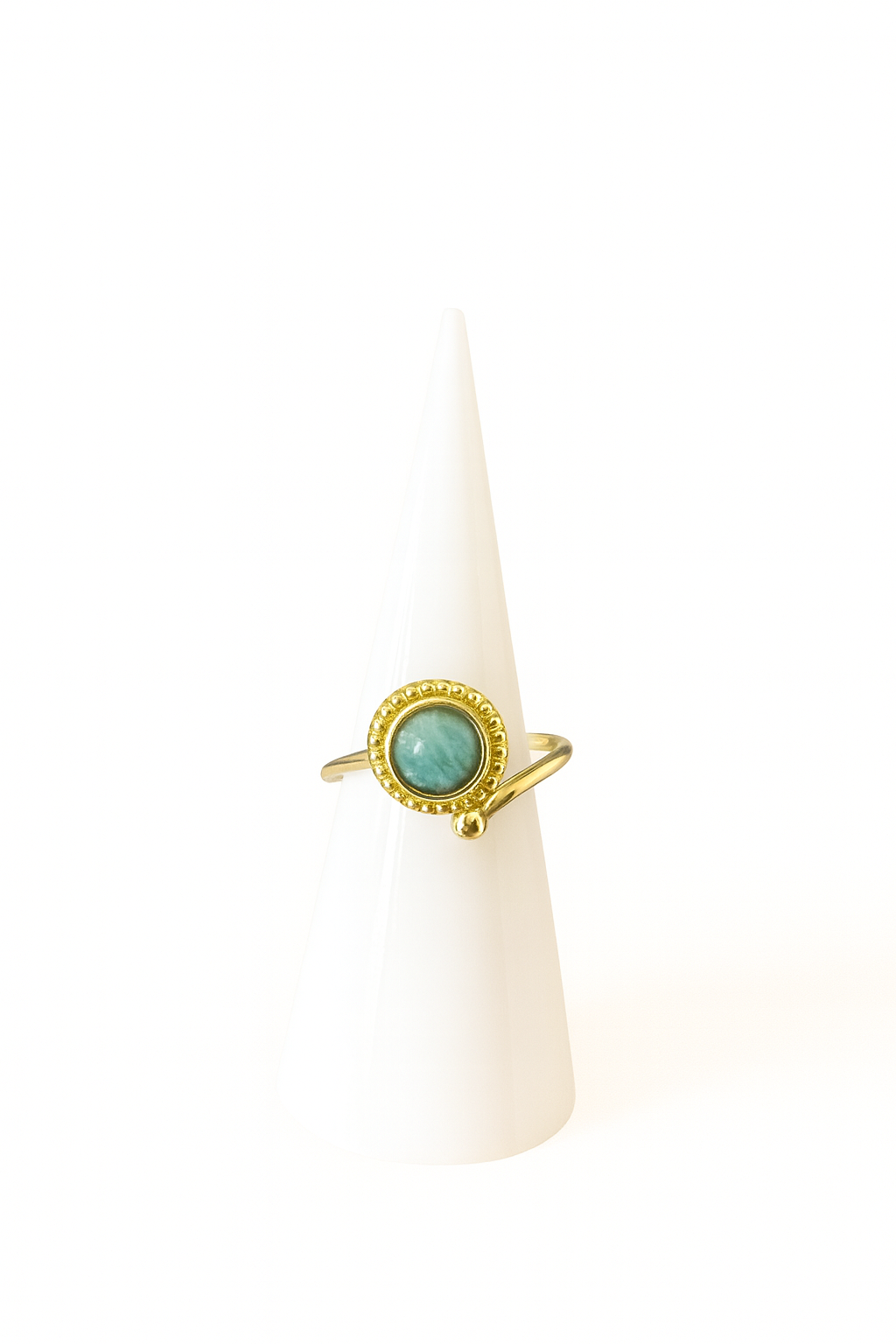 
                  
                    Boho & Mala Calming Amazonite Gold Ring (adjustable)
                  
                