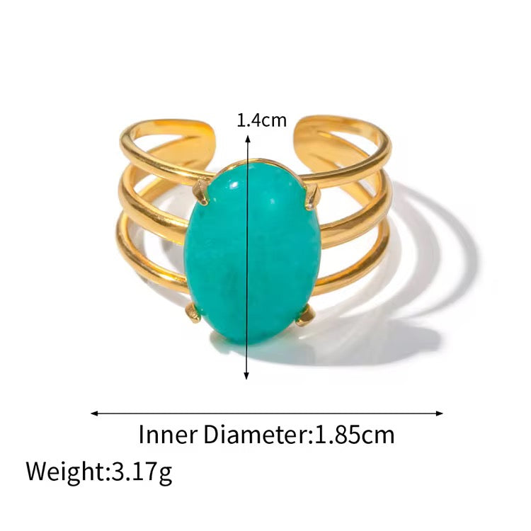 
                  
                    Marisol Turquoise Triple-Band Ring – Boho & Mala jewellery
                  
                