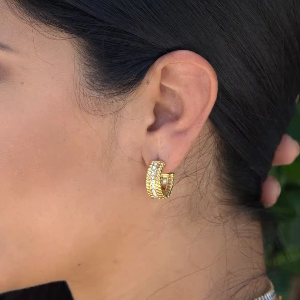 
                  
                    Gold Plated Hoop Stainless Steel Waterproof & Tarnish-Free Earrings- Boho Jewellery For Wild Souls
                  
                