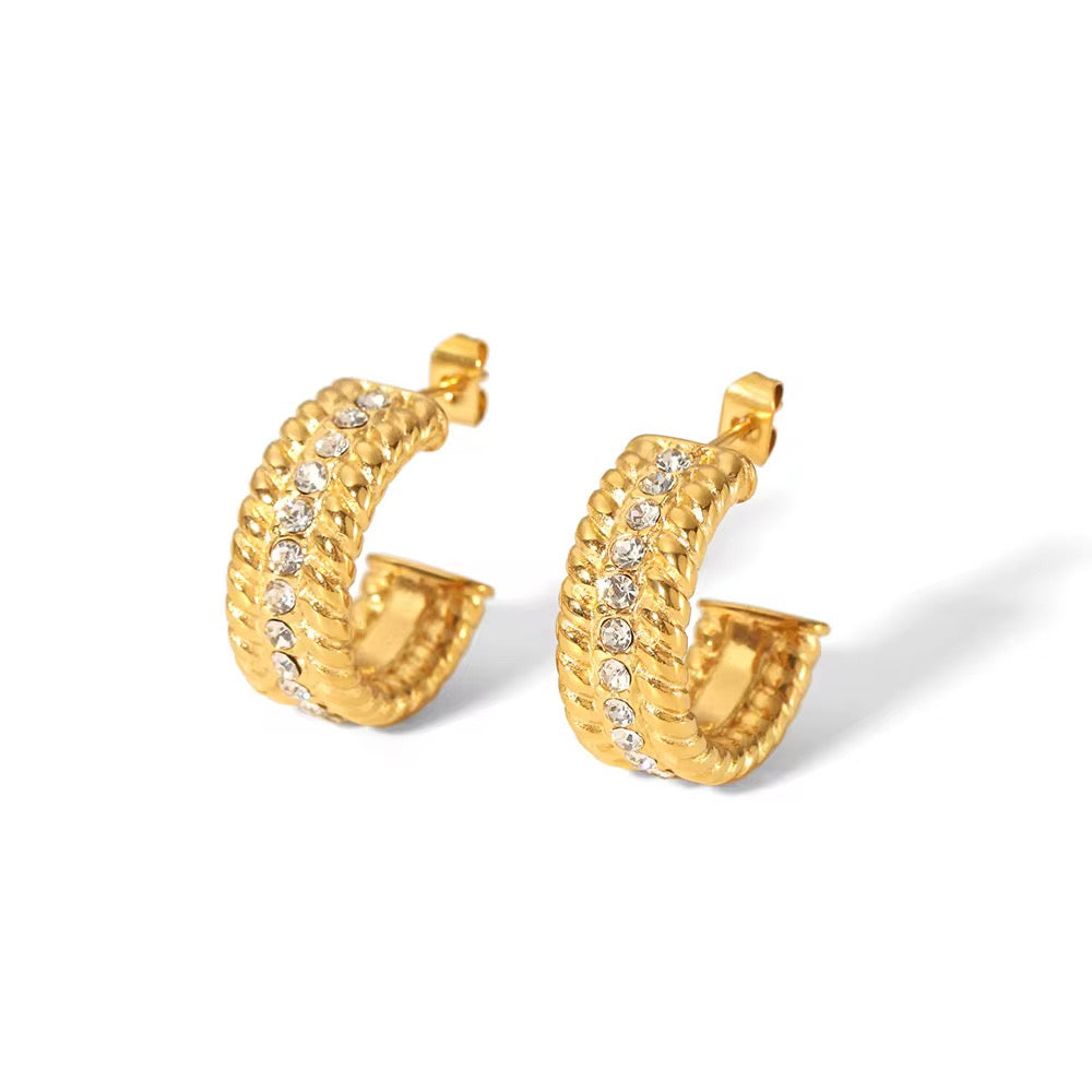 
                  
                    Gold Plated Hoop Stainless Steel Waterproof & Tarnish-Free Earrings- Boho Jewellery For Wild Souls
                  
                