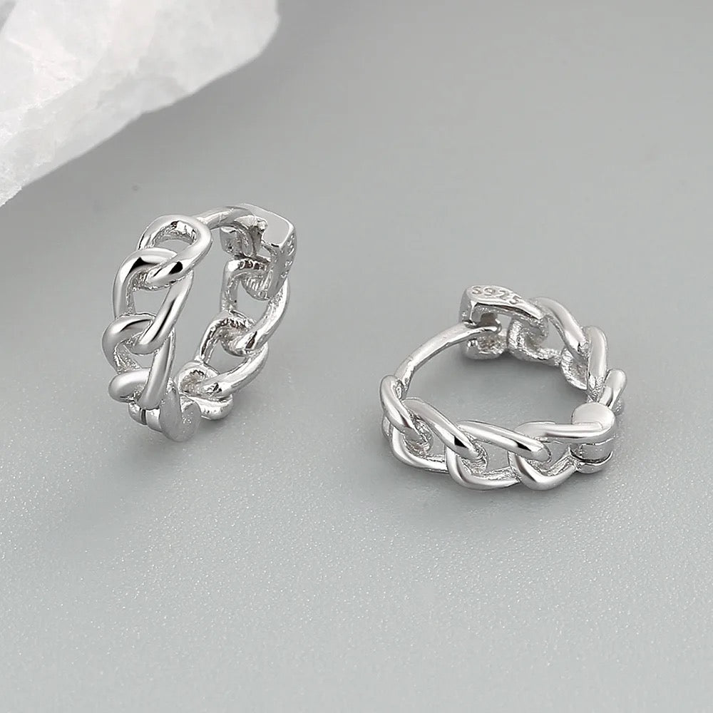 
                  
                    Boho & Mala Sterling Silver Hoop Huggie Earrings
                  
                