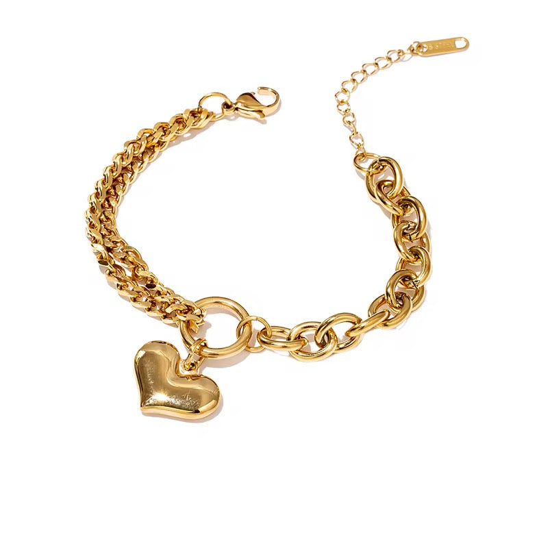 
                  
                    Coeur Gold Heart Chain Bracelet – waterproof gold bracelet by Boho & Mala
                  
                