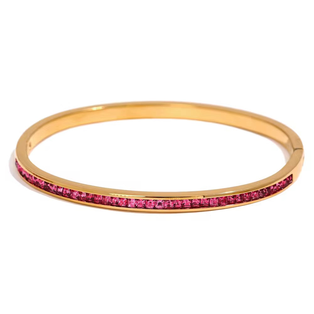 
                  
                    Serene Gold Pink Crystal Bangle – Boho & Mala jewellery
                  
                