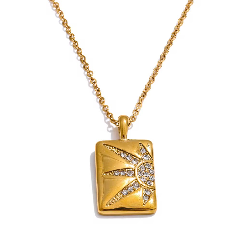 
                  
                    Sunburst Gold Pendant Necklace
                  
                
