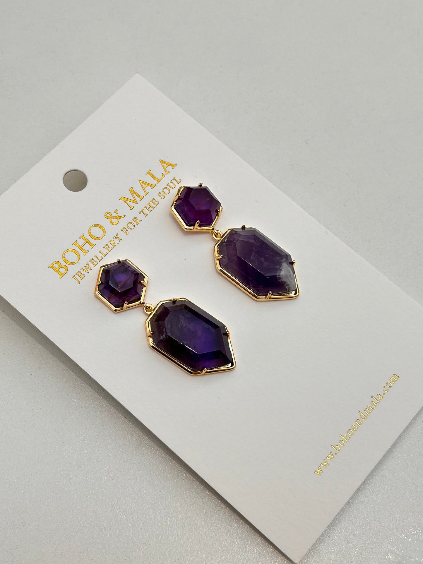 Vespera Amethyst Geo Drop Earrings original product photo
