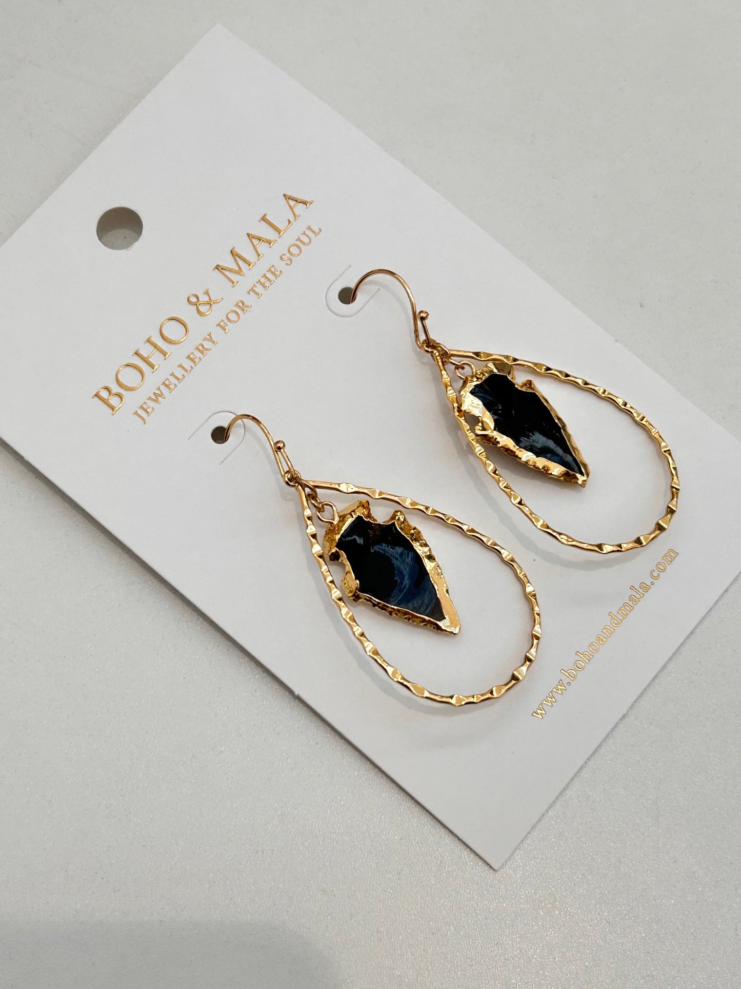 Nyra Black Arrowhead Drop Earrings original product photo