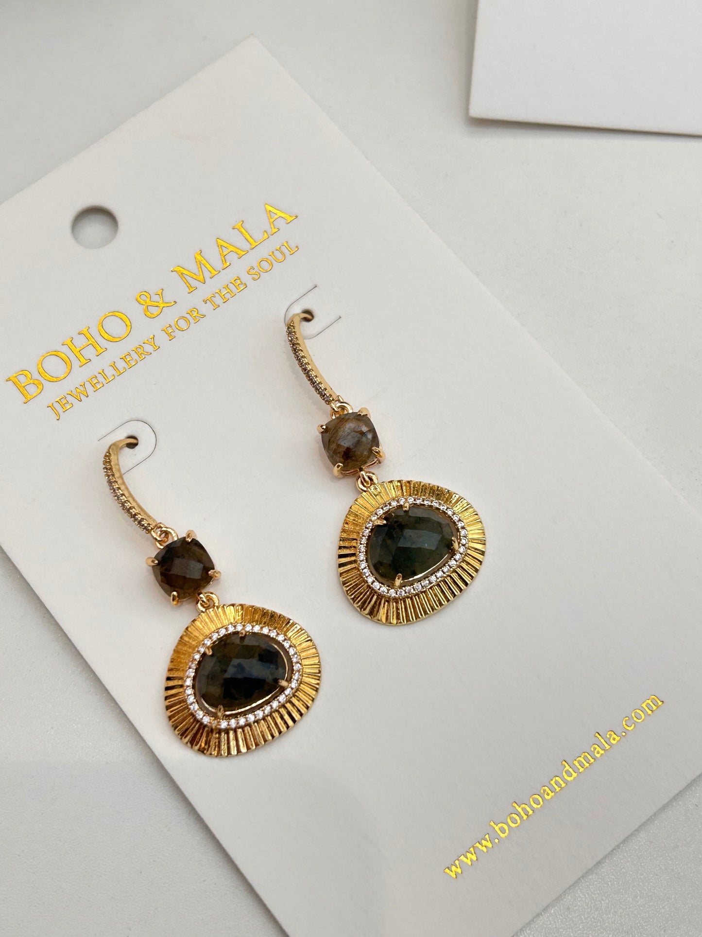 Valencia Labradorite Halo Drop Earrings original product photo