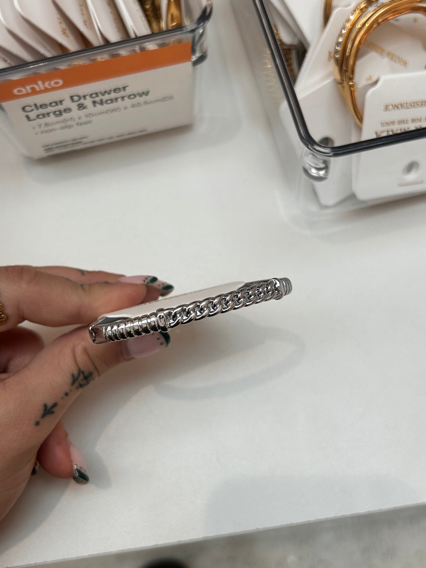 
                  
                    Marlow Silver Chain Bangle — original display photo
                  
                