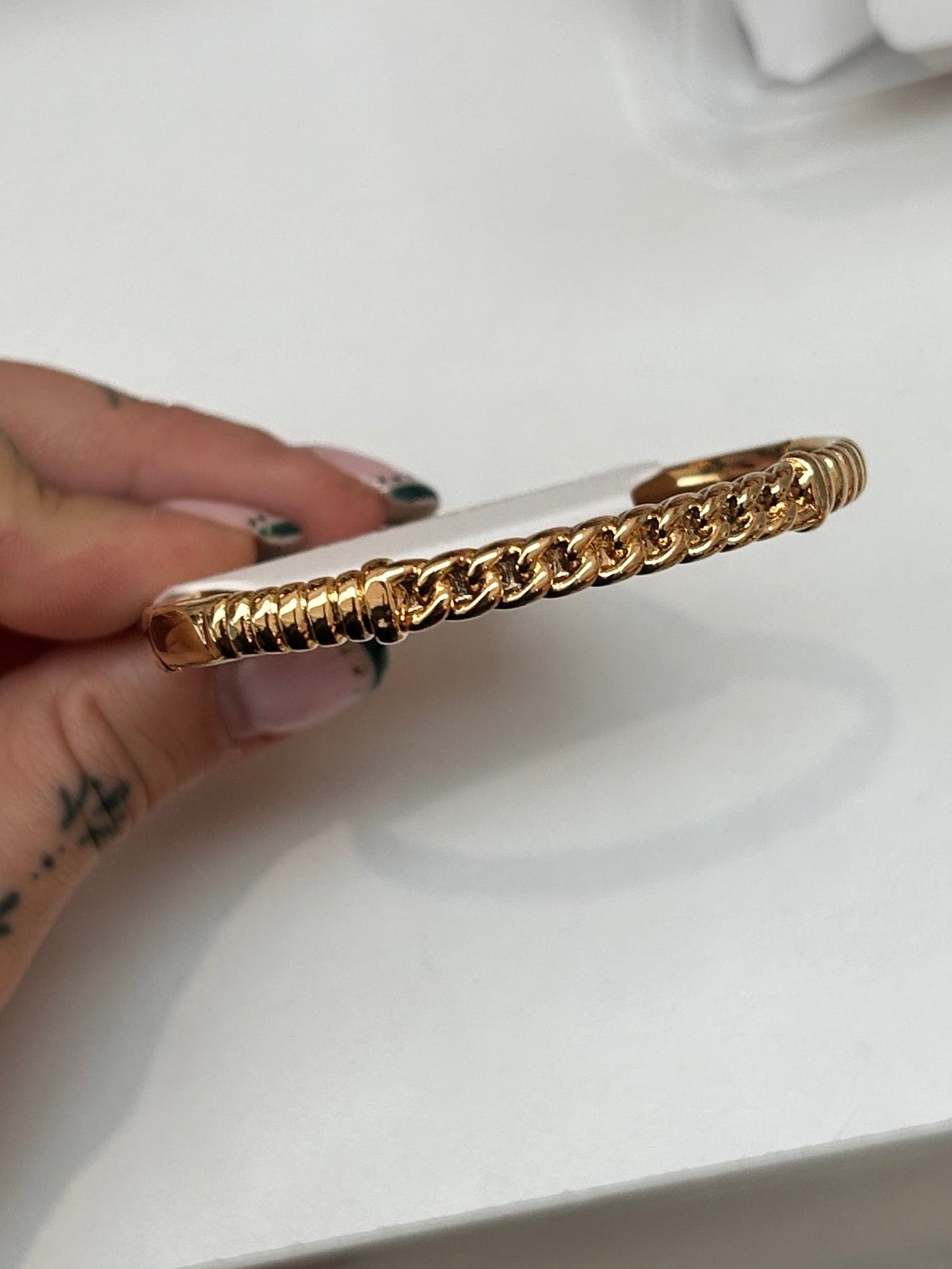 
                  
                    Marlow Gold Chain Bangle — original display photo
                  
                