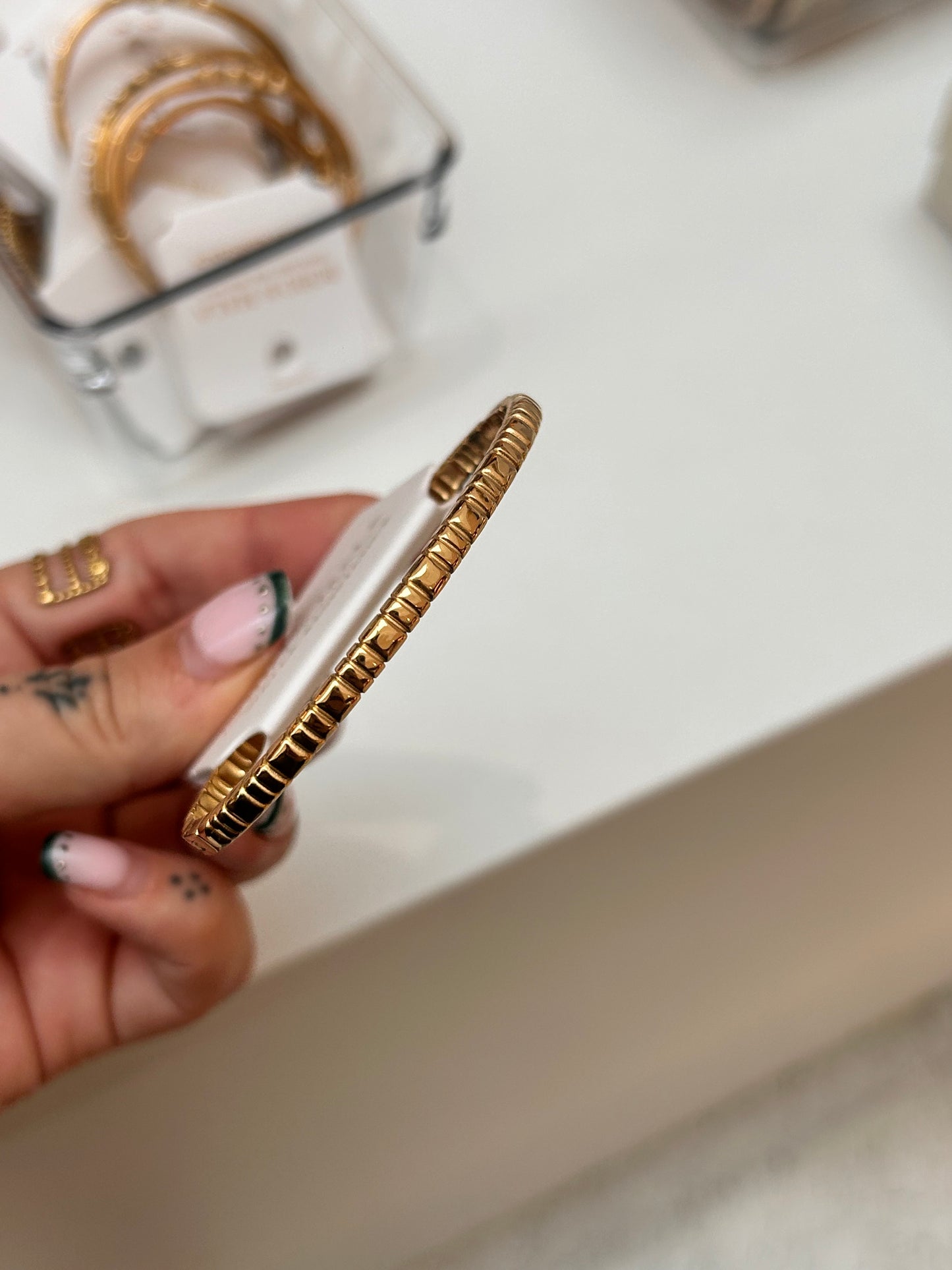 
                  
                    Talia Gold Textured Bangle — original display photo
                  
                