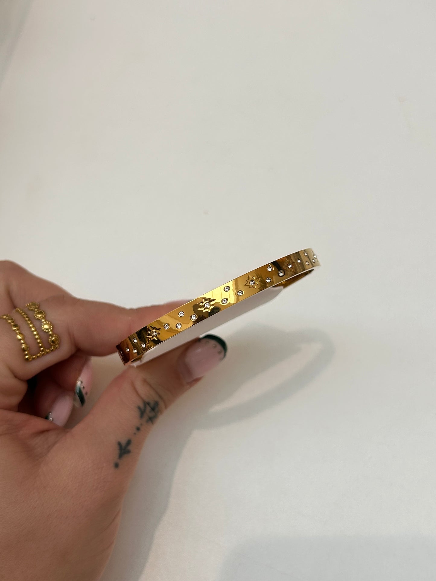 
                  
                    Celestra Gold Starburst Bangle – Boho & Mala jewellery
                  
                