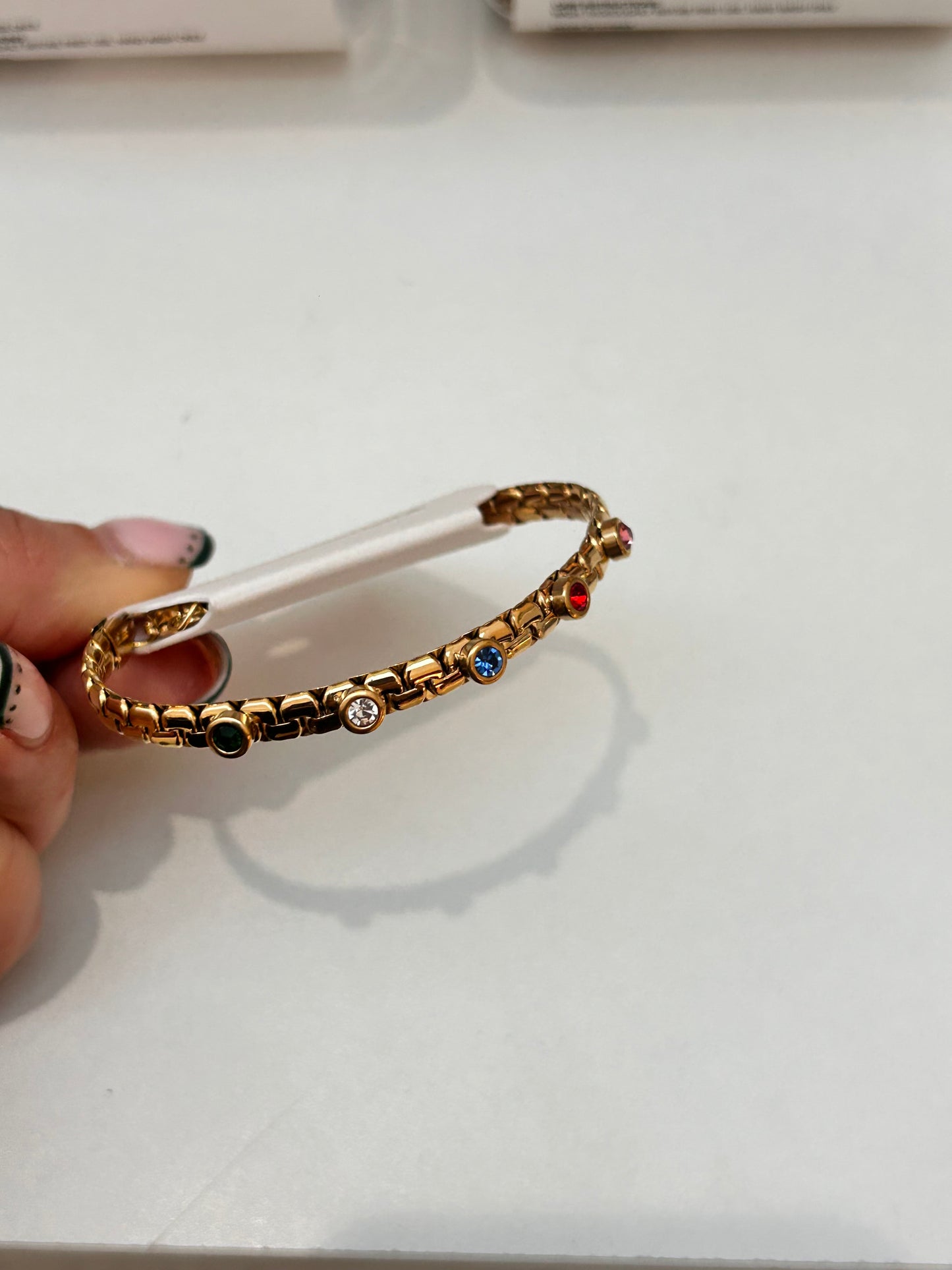
                  
                    Mira Gold Multicolour Link Bangle – Boho & Mala jewellery
                  
                