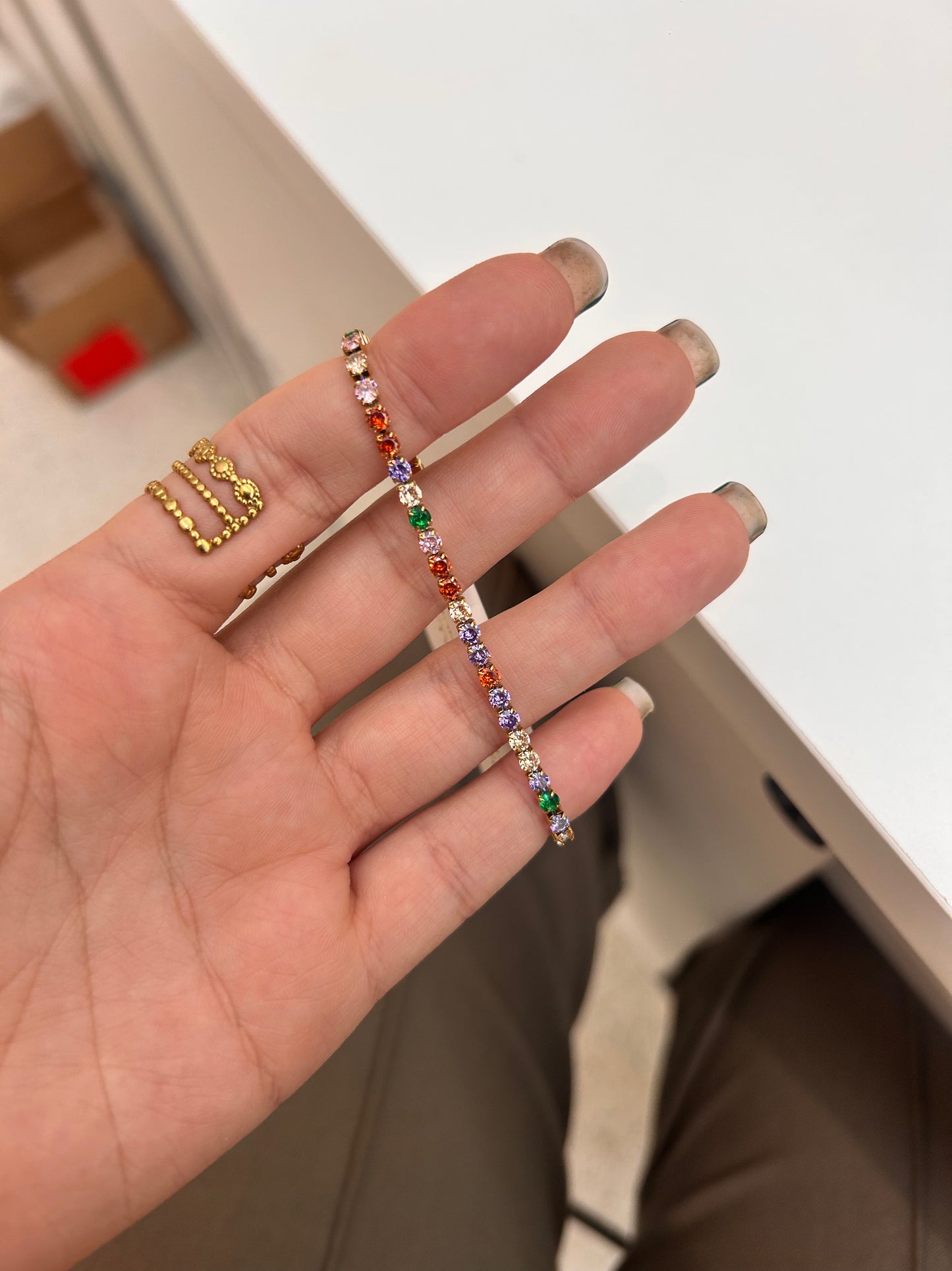 
                  
                    Luciana Gold Multicolour Tennis Bracelet original product detail photograph
                  
                