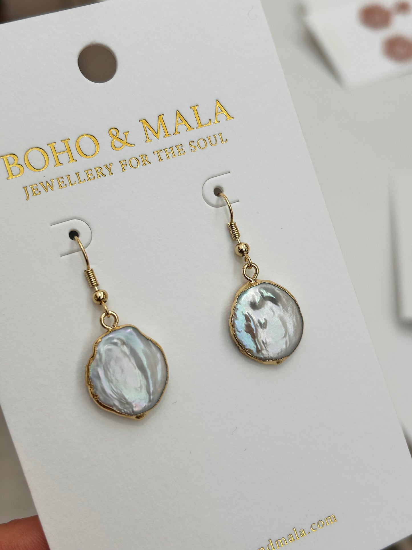 
                  
                    Oceane Gold Coin Pearl Drop Earrings
                  
                