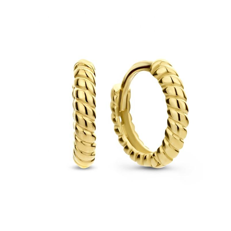 
                  
                    Sienna Rope Gold Huggie Earrings original image
                  
                