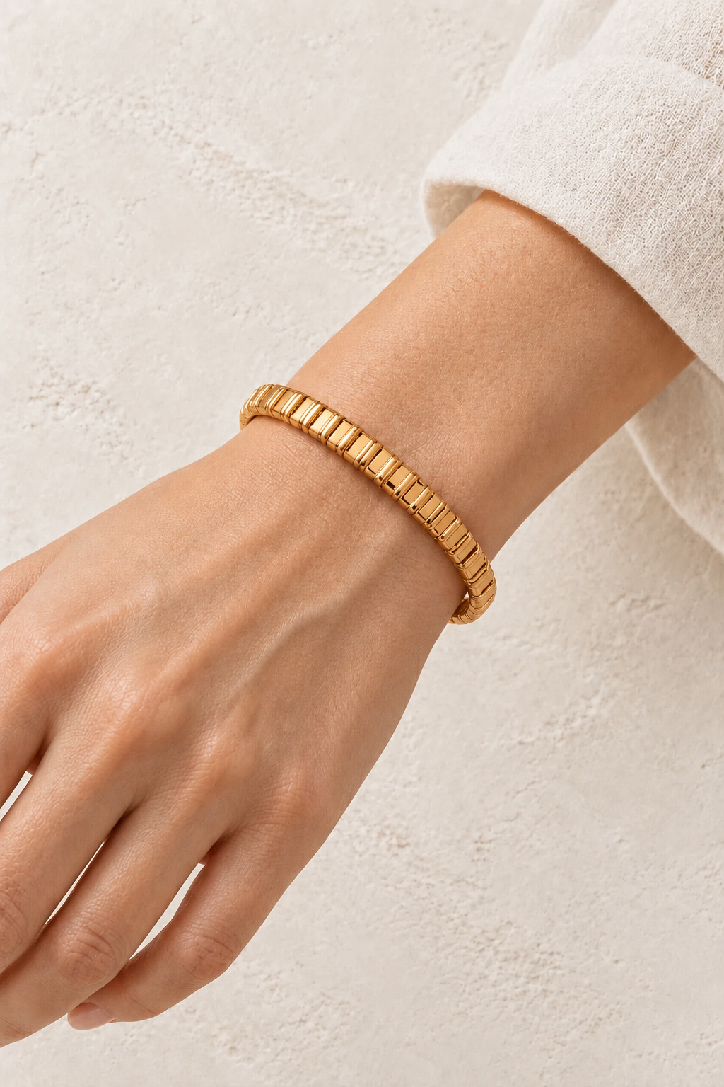 
                  
                    Talia Gold Textured Bangle
                  
                