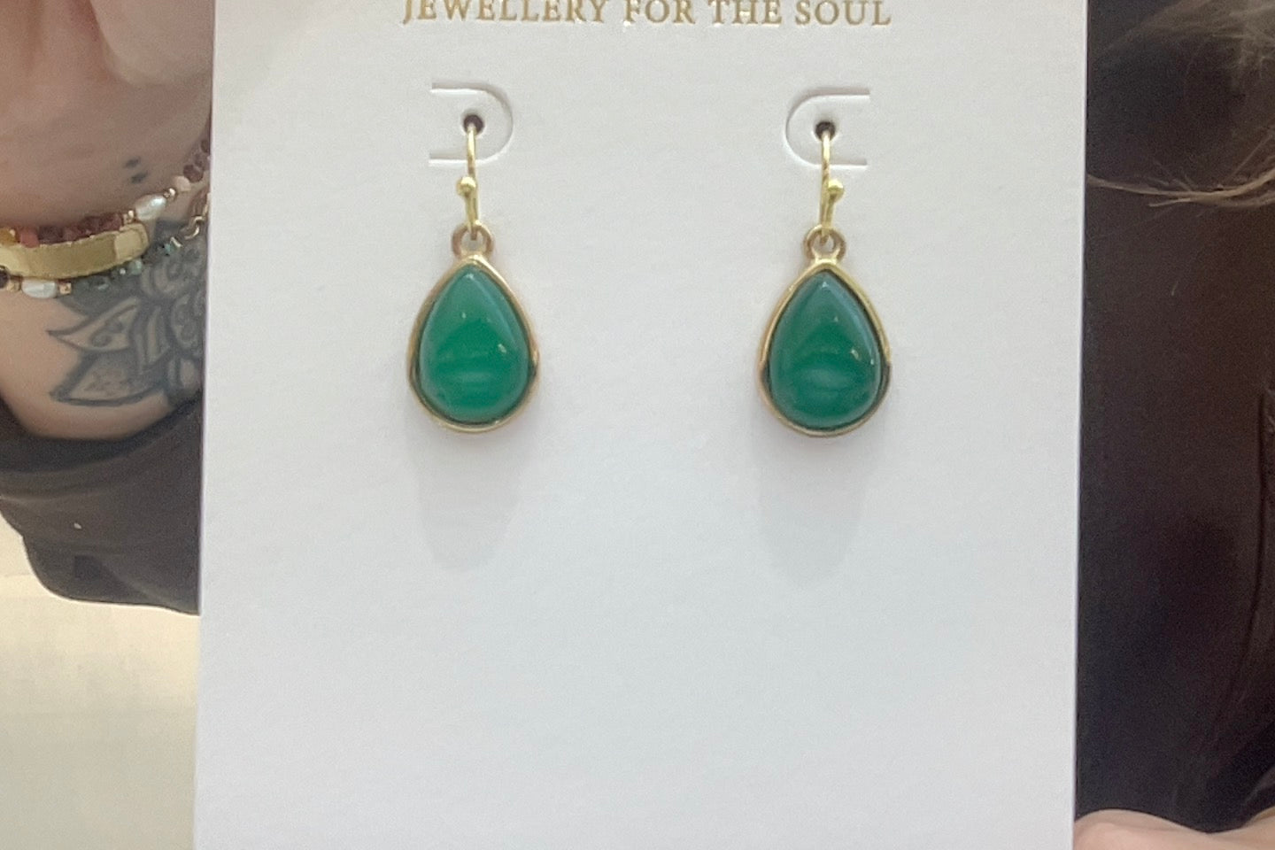 
                  
                    Aviana Green Jade Teardrop Earrings
                  
                