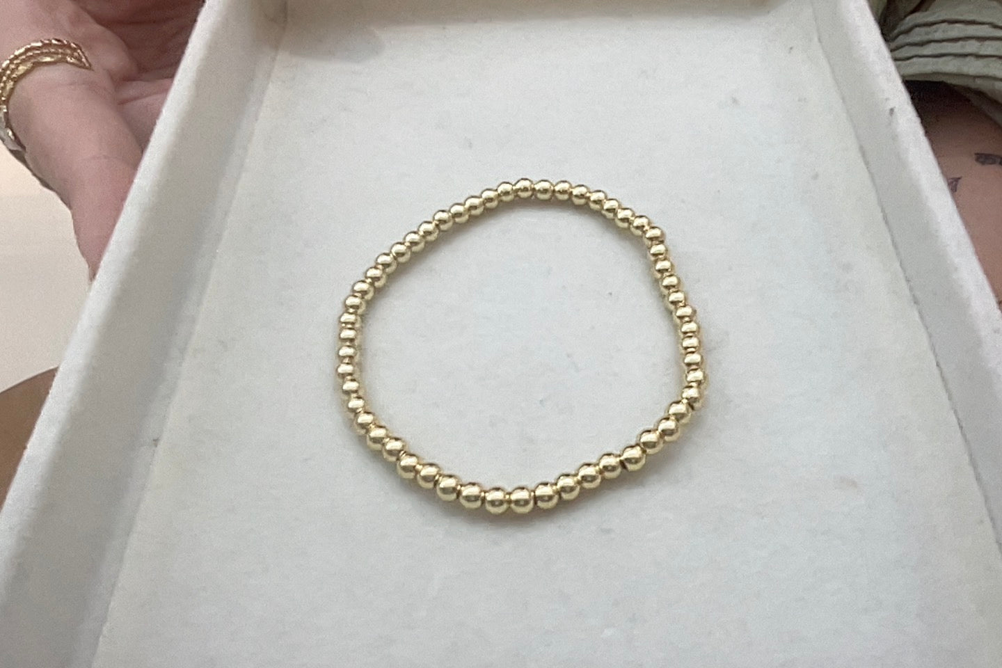 
                  
                    4mm Gold Plated Beaded Elastic Bracelet TF – Boho & Mala jewellery
                  
                