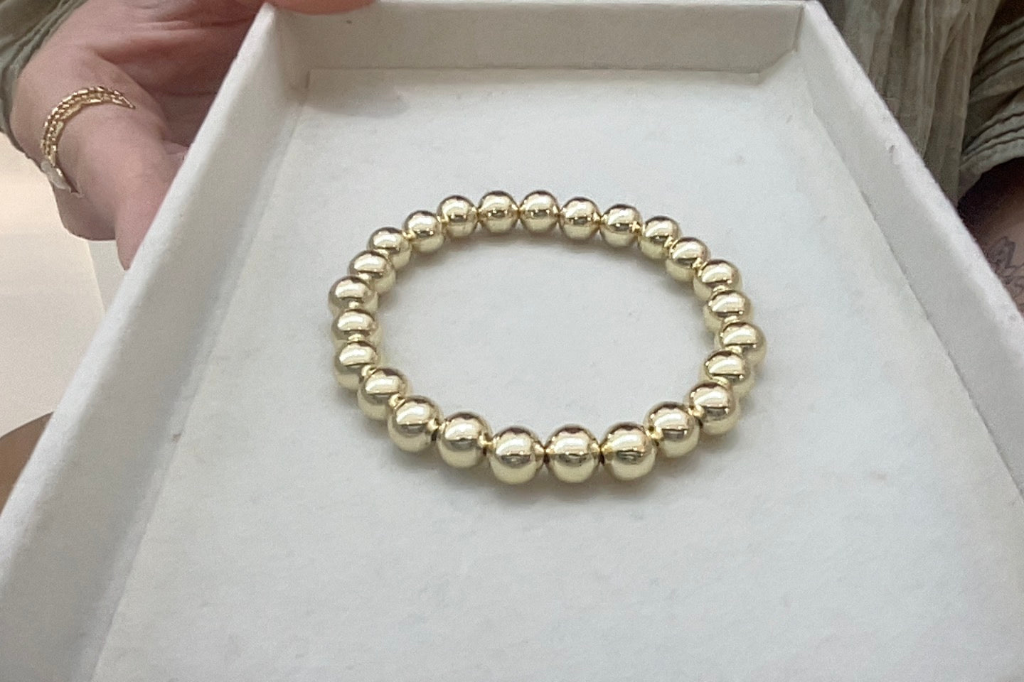 
                  
                    8mm Gold Plated Beaded Elastic Bracelet TF – Boho & Mala jewellery
                  
                