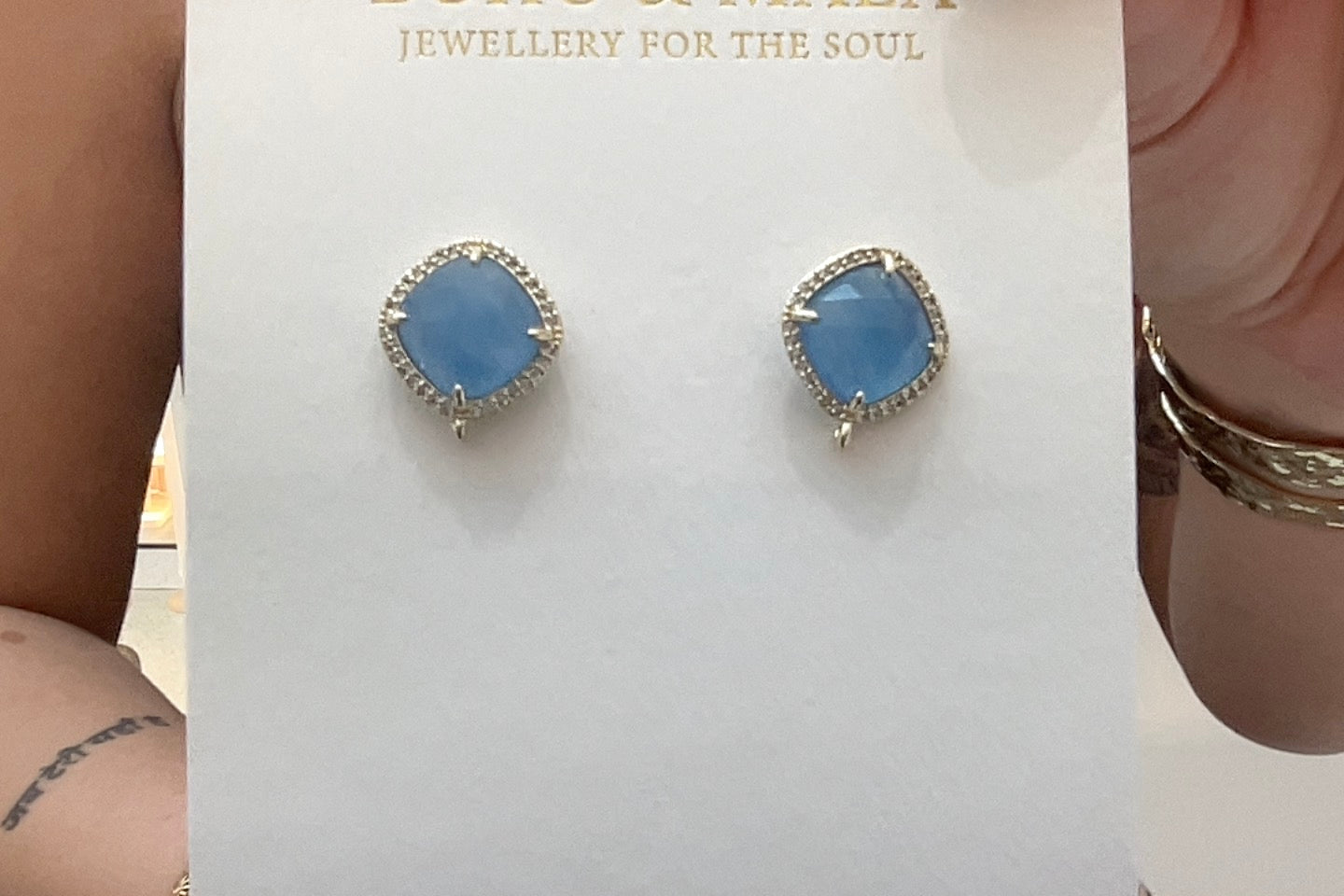 Squared CZ Stud Earrings – Boho & Mala jewellery
