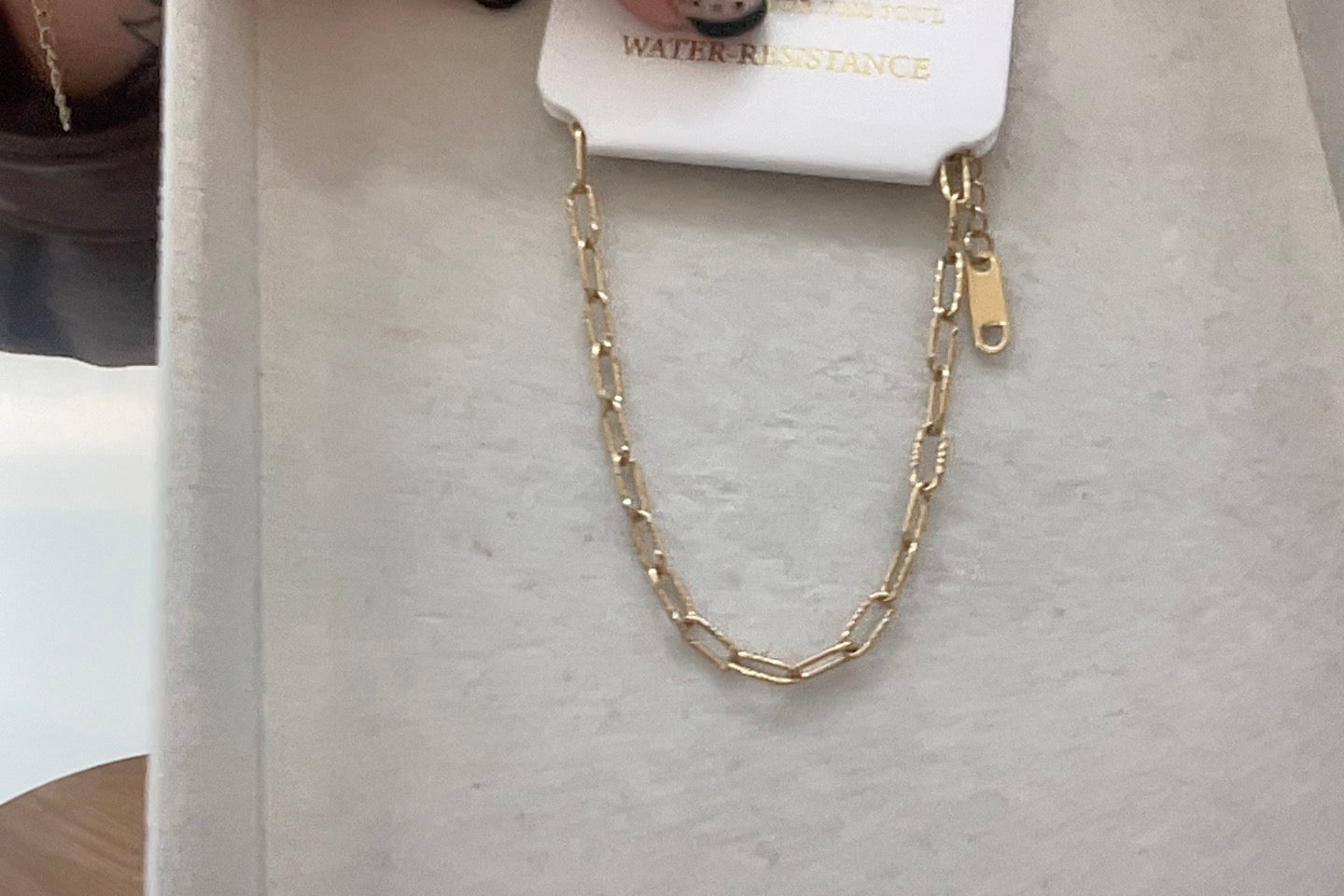 
                  
                    Gold Textured Mini Paperclip Bracelet
                  
                