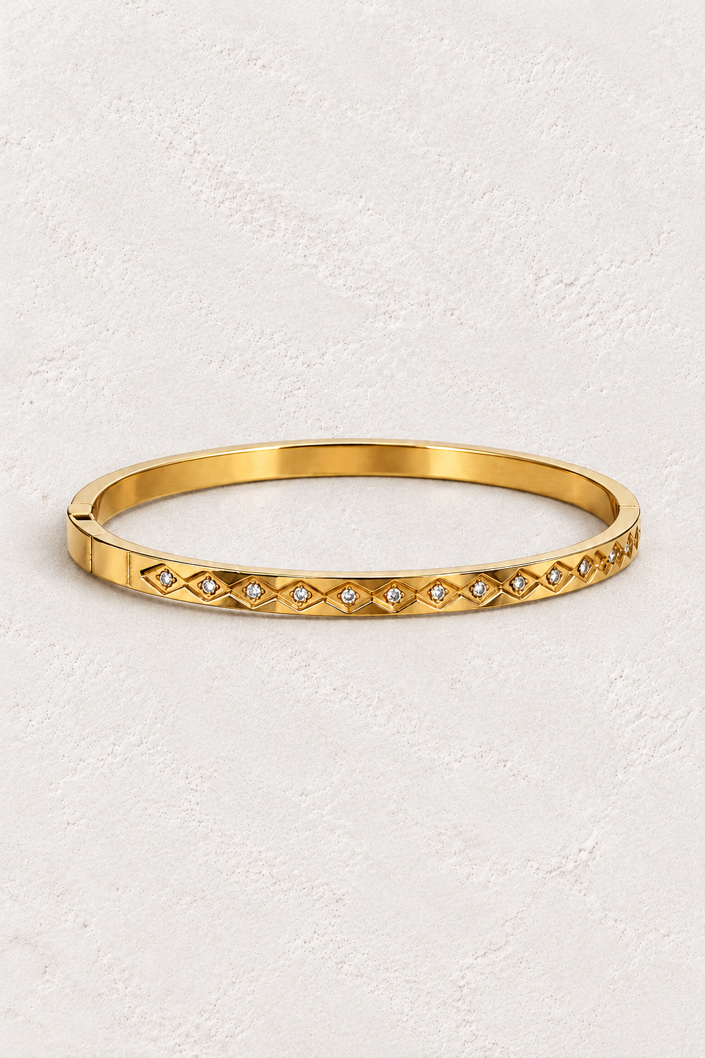 
                  
                    Aster Gold Diamond Motif Bangle — approved off-white background 2:3 cover
                  
                