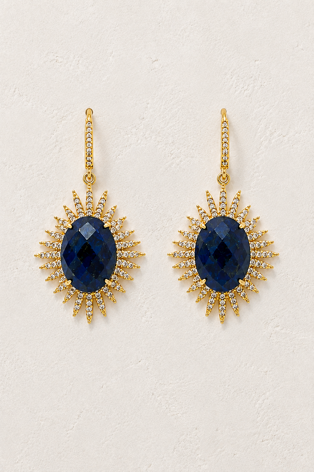 Astra Lapis Lazuli genuine gemstone statement drop earrings