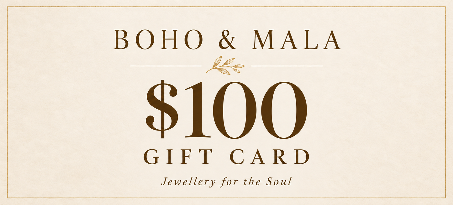 Boho & Mala $100 gift card in ivory and gold