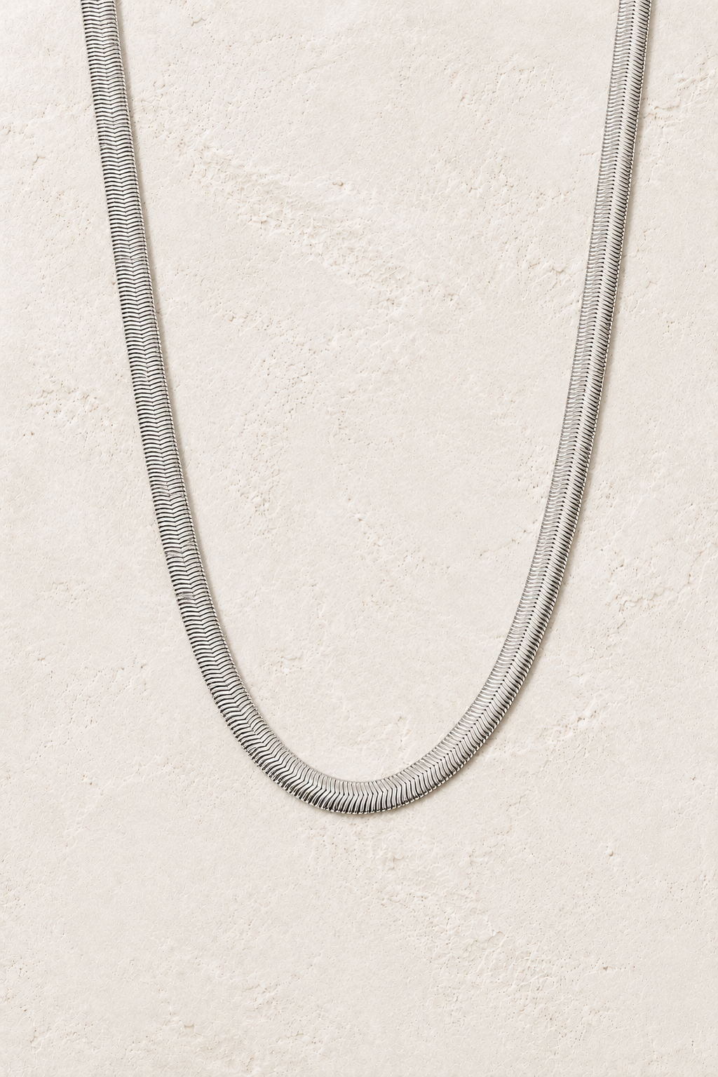 Isla Silver Herringbone Necklace on Francesca's approved original hero background
