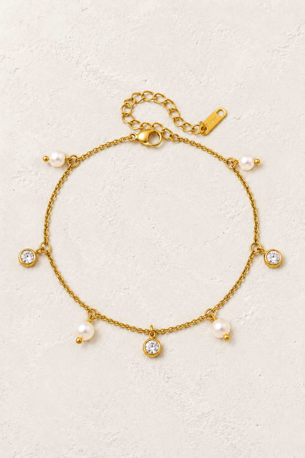 Delphine Freshwater Pearl & Crystal Drop Bracelet on Francesca's supplied original hero background