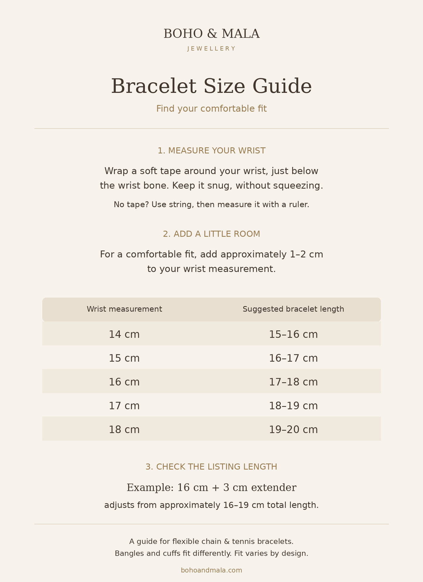 
                  
                    Bracelet size guide
                  
                