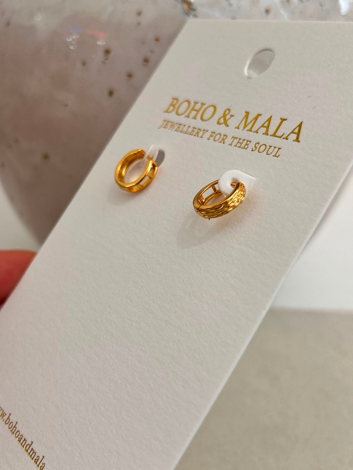 
                  
                    Kaia Textured Gold Huggies – 18K Gold Plated Sterling Silver
                  
                