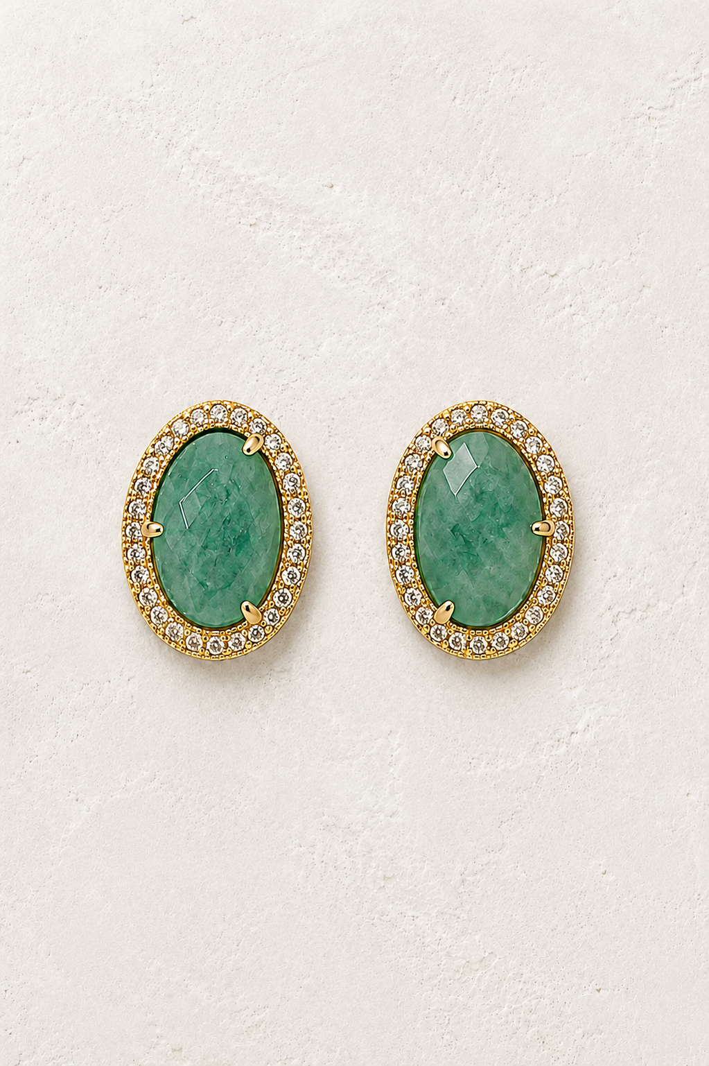 Celestine Amazonite genuine gemstone studs