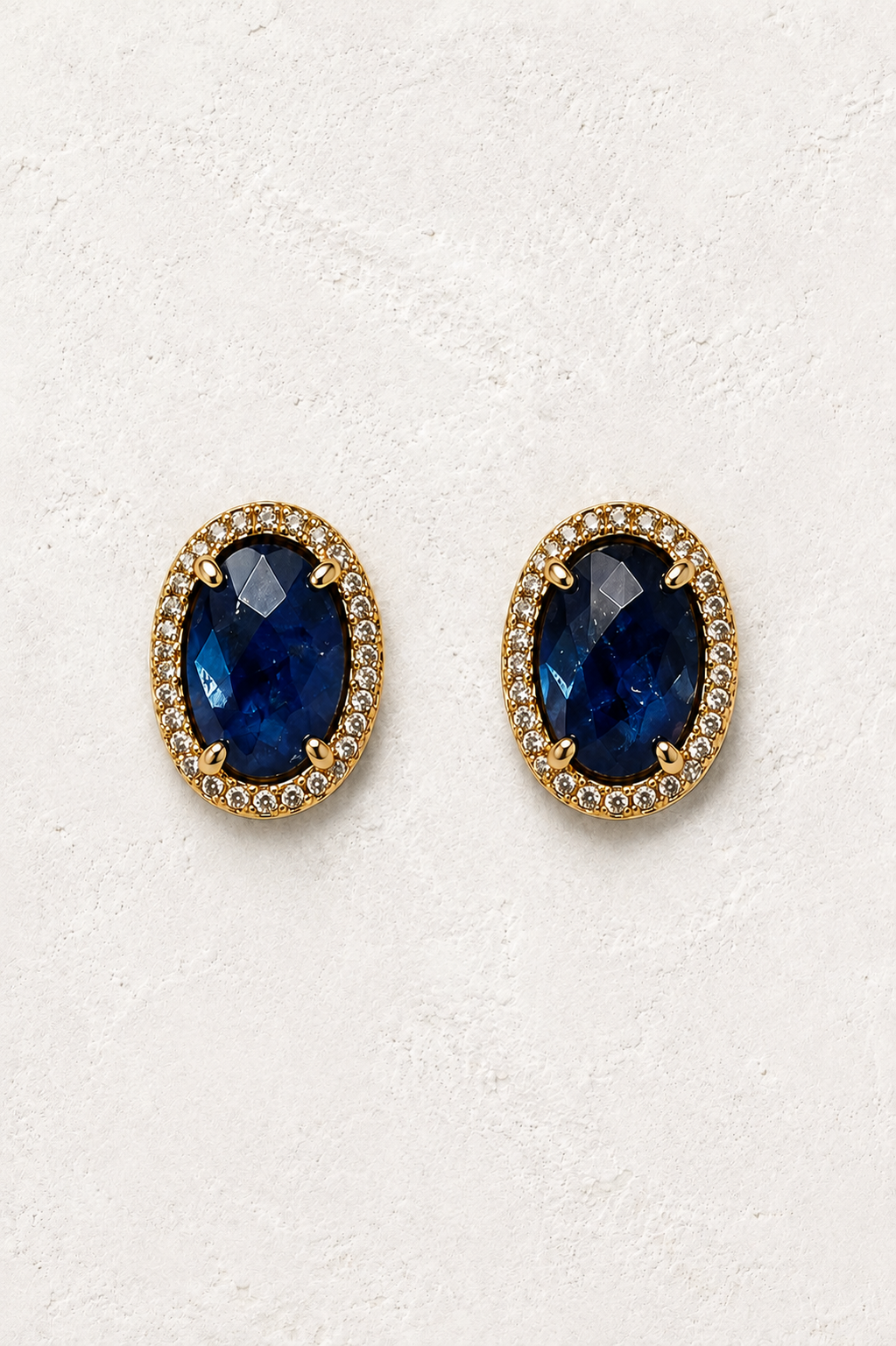 Celestine Lapis Lazuli genuine gemstone stud earrings