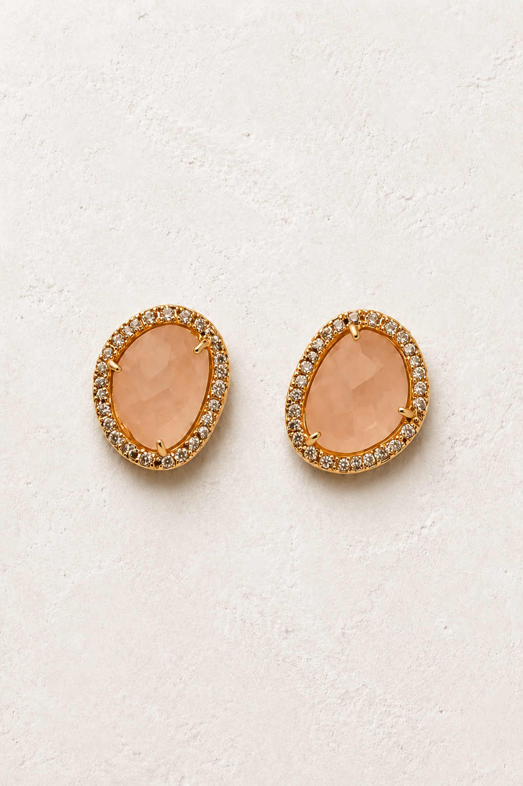 Celestine Rose Quartz genuine gemstone stud earrings
