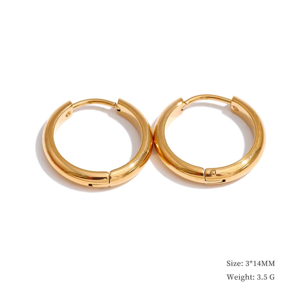 
                  
                    Classic Waterproof Hoop Earrings Gold 14mm
                  
                