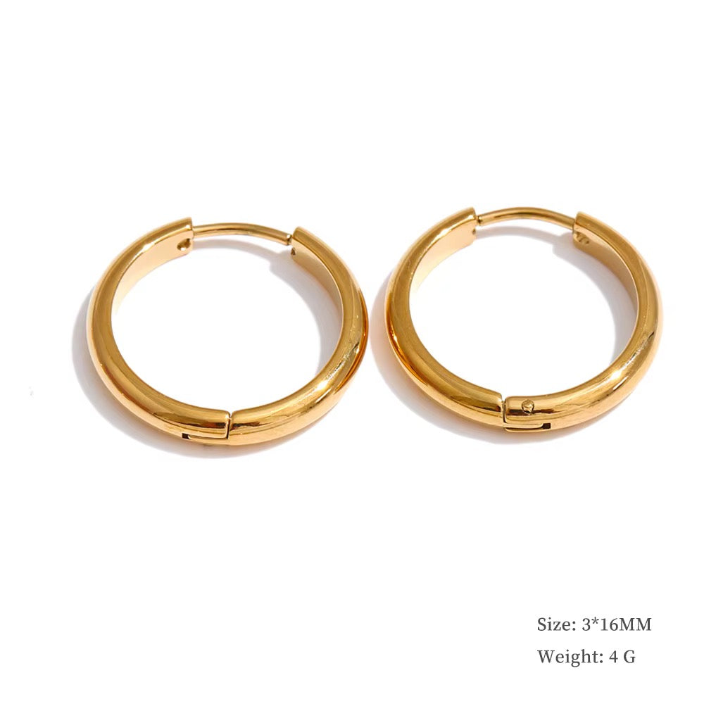 
                  
                    Classic Waterproof Hoop Earrings Gold 16mm
                  
                