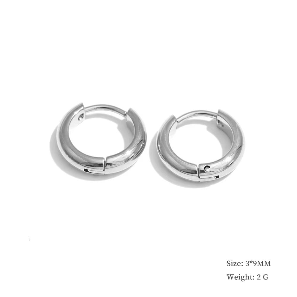 
                  
                    Classic Waterproof Hoop Earrings Silver 9mm
                  
                