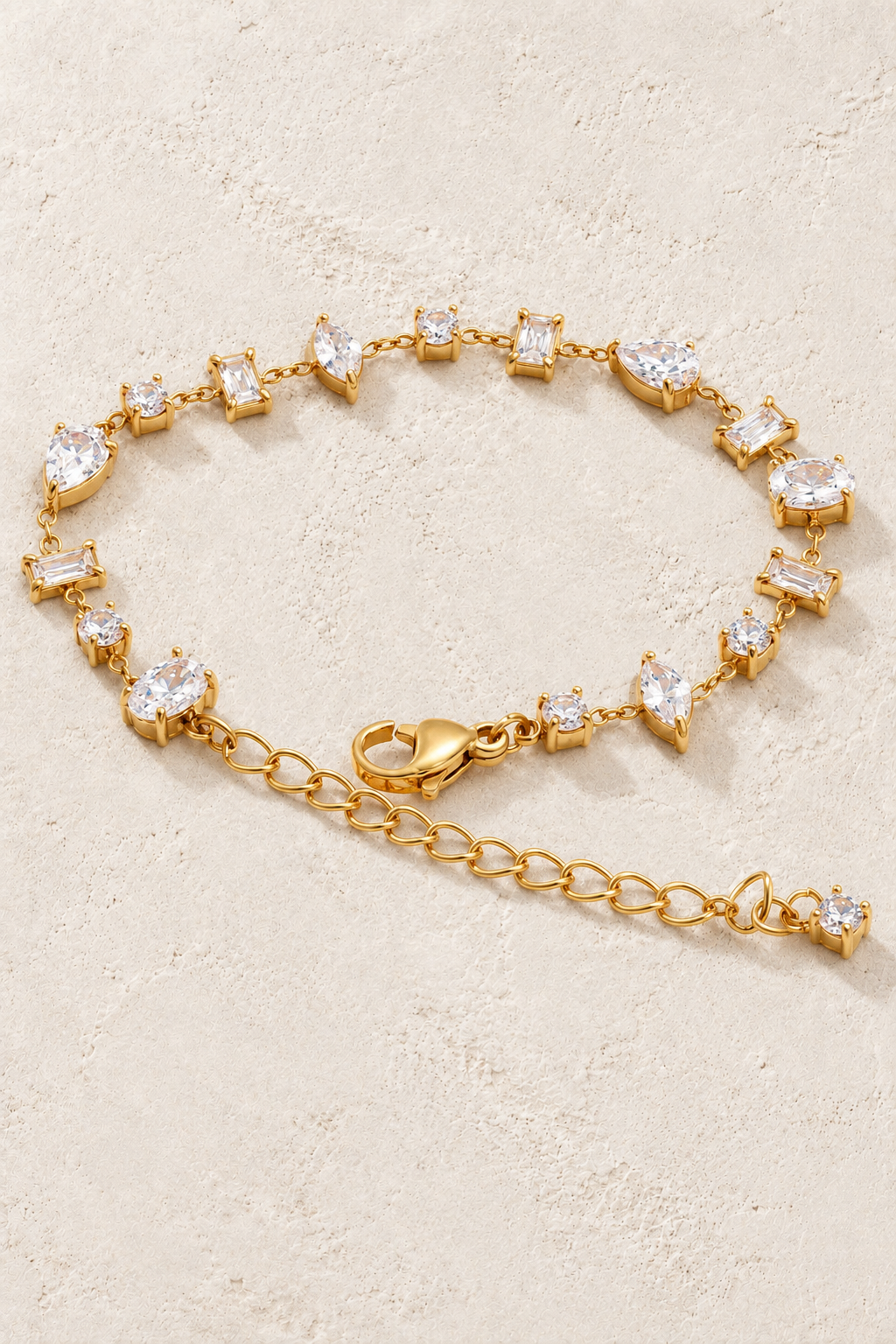 
                  
                    Clear Mixed-Cut Crystal Bracelet – Gold
                  
                