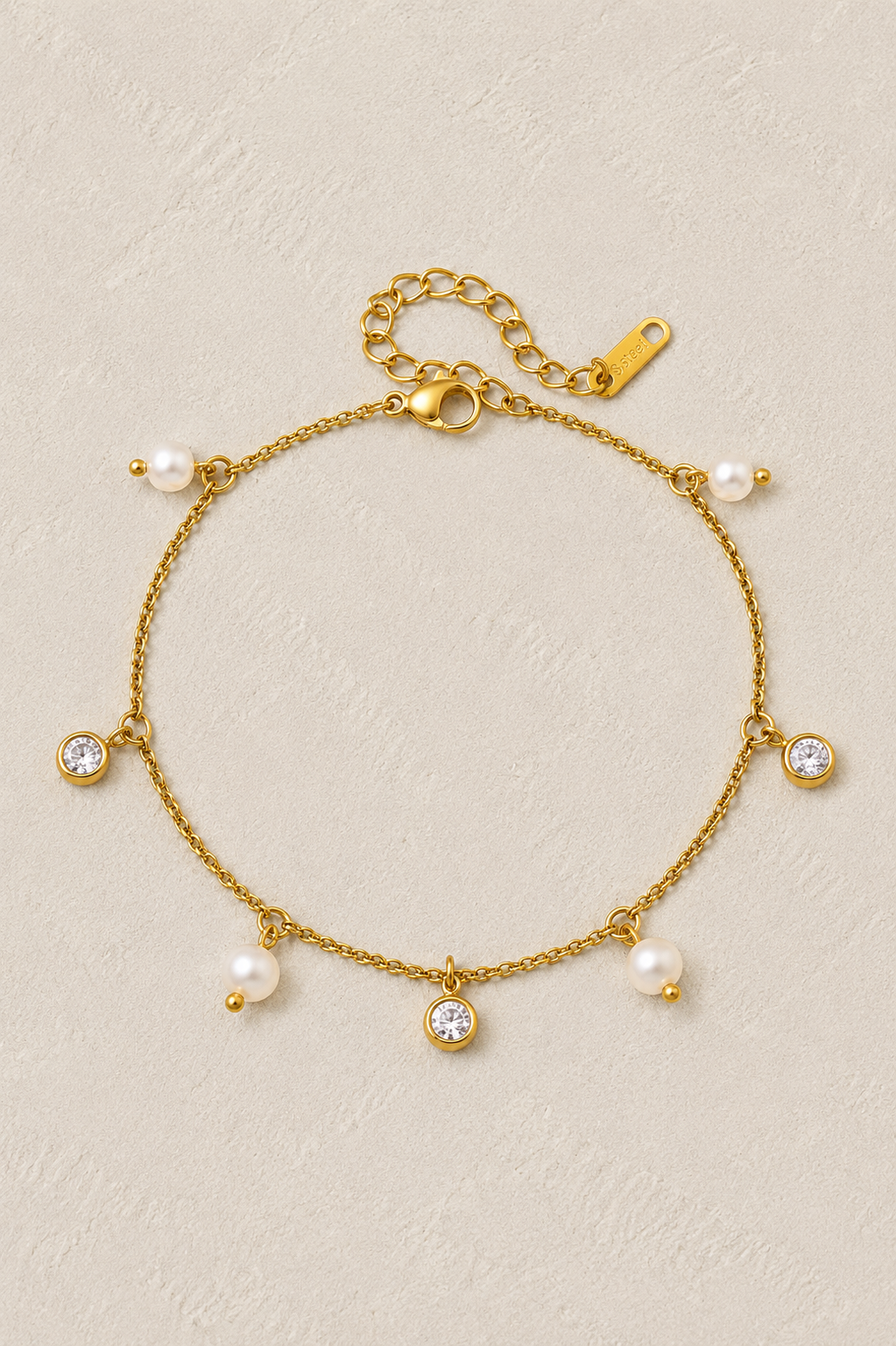 
                  
                    Delphine freshwater pearl and crystal drop bracelet
                  
                