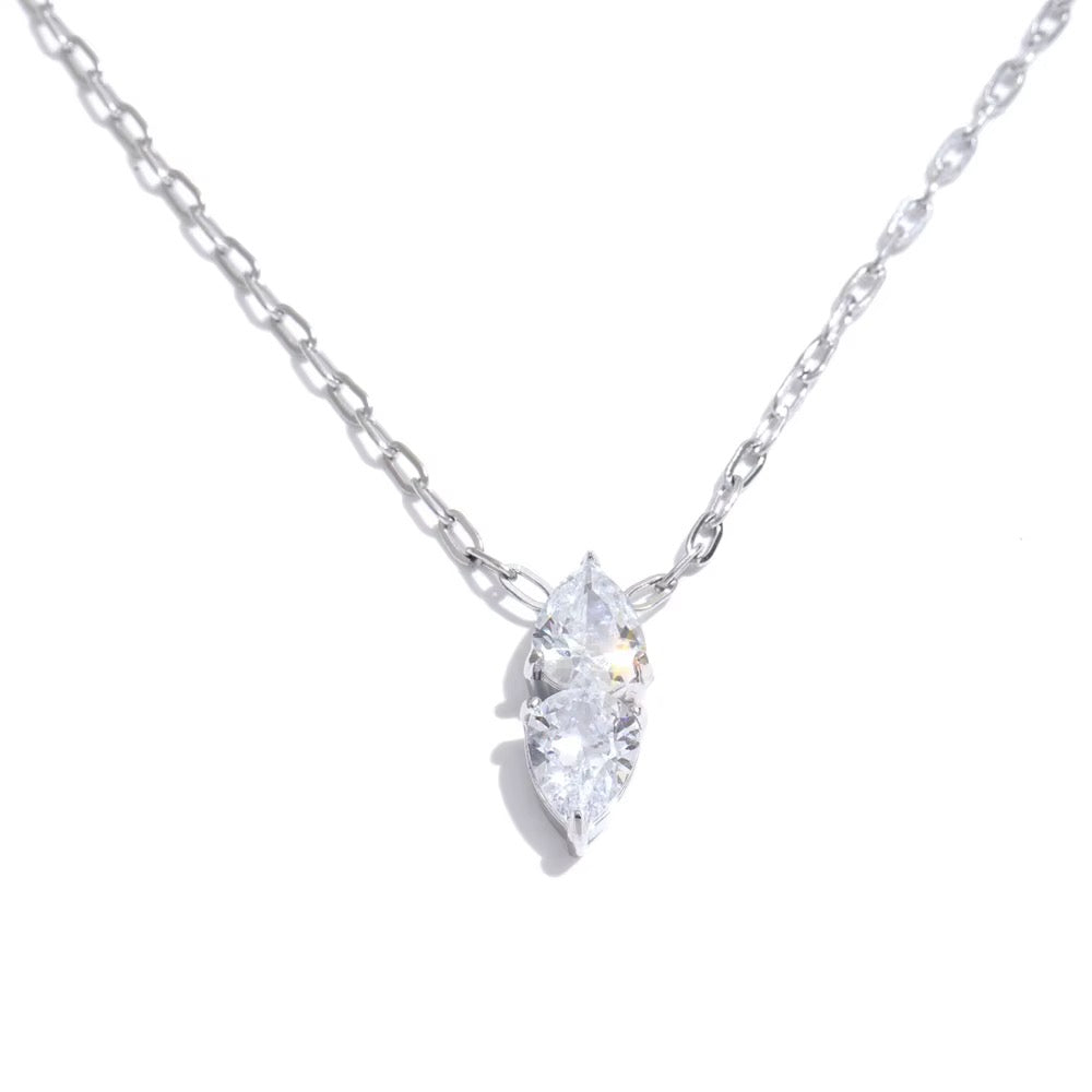 
                  
                    Silver double teardrop necklace original photograph
                  
                