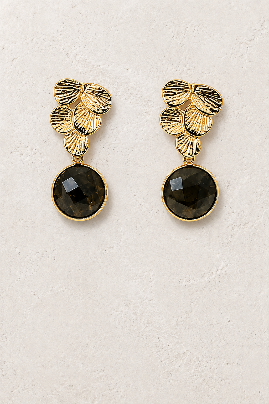 Elara Labradorite genuine gemstone statement drop earrings