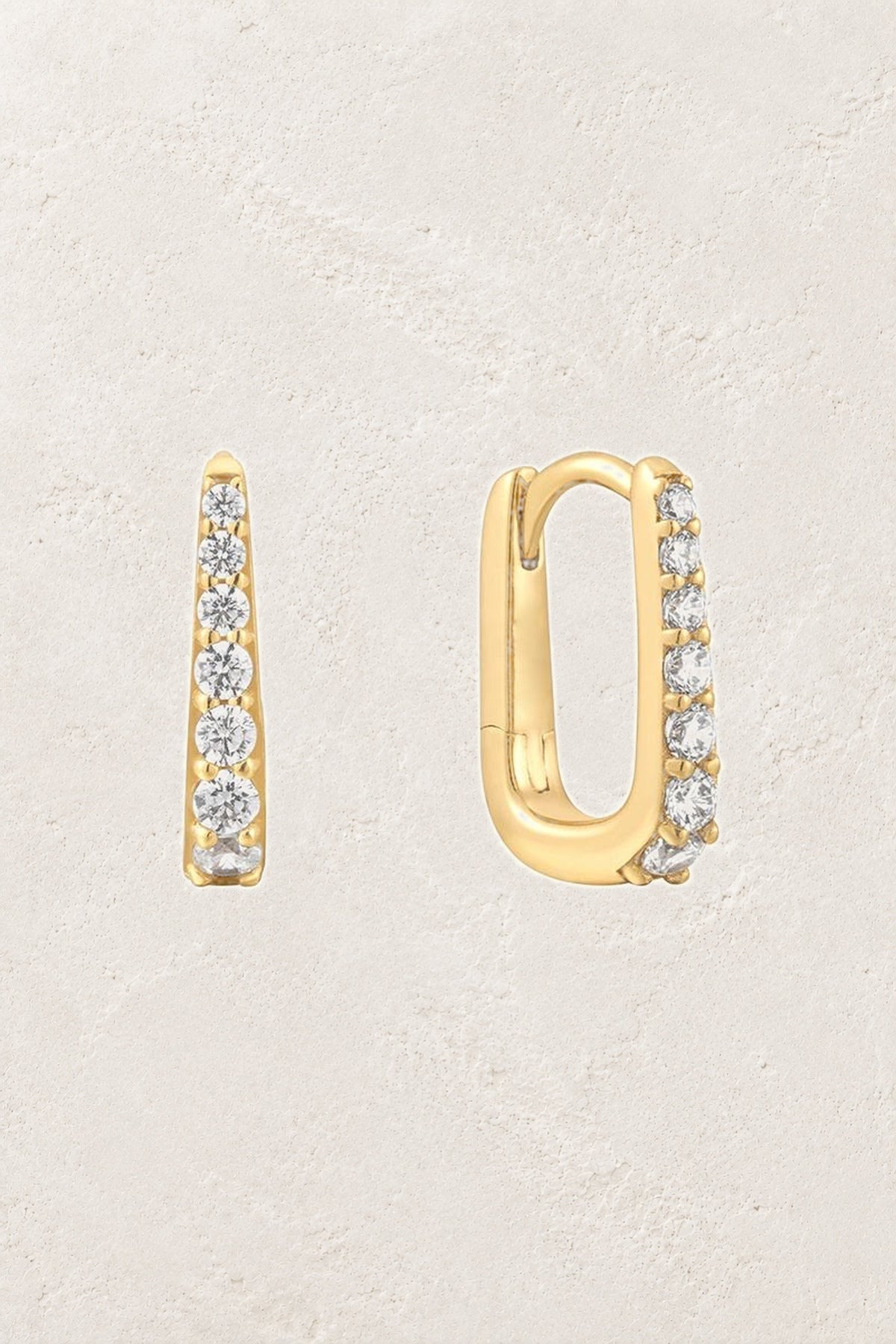 
                  
                    Elara Slim Pavé Gold Hoop Earrings
                  
                