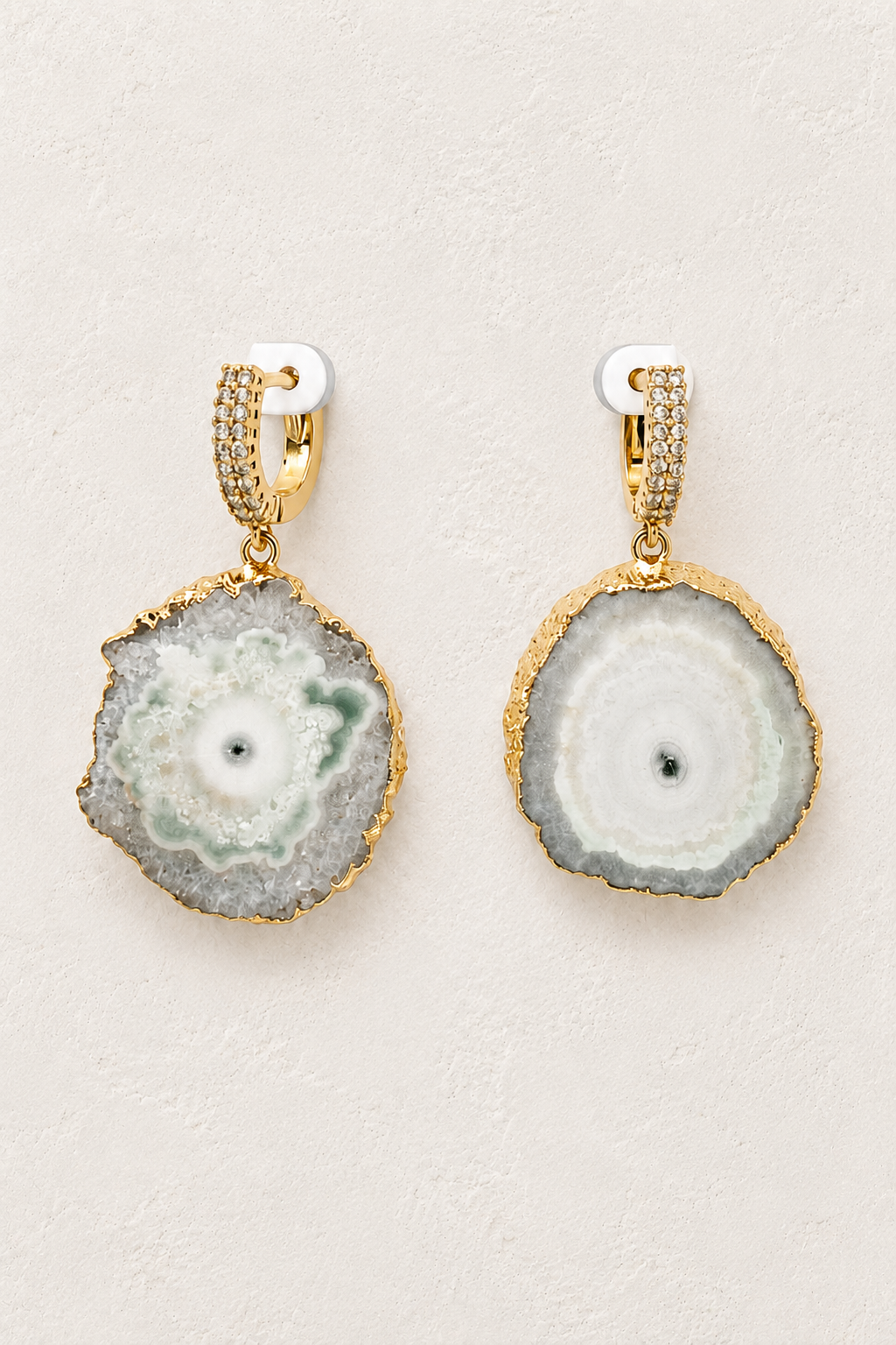 Elara Solar Quartz genuine gemstone statement drop earrings