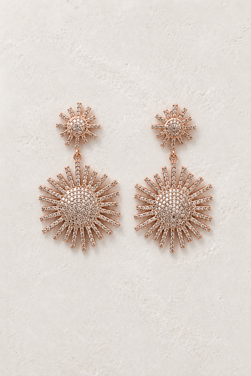 Elysia Rose crystal stud drop statement earrings