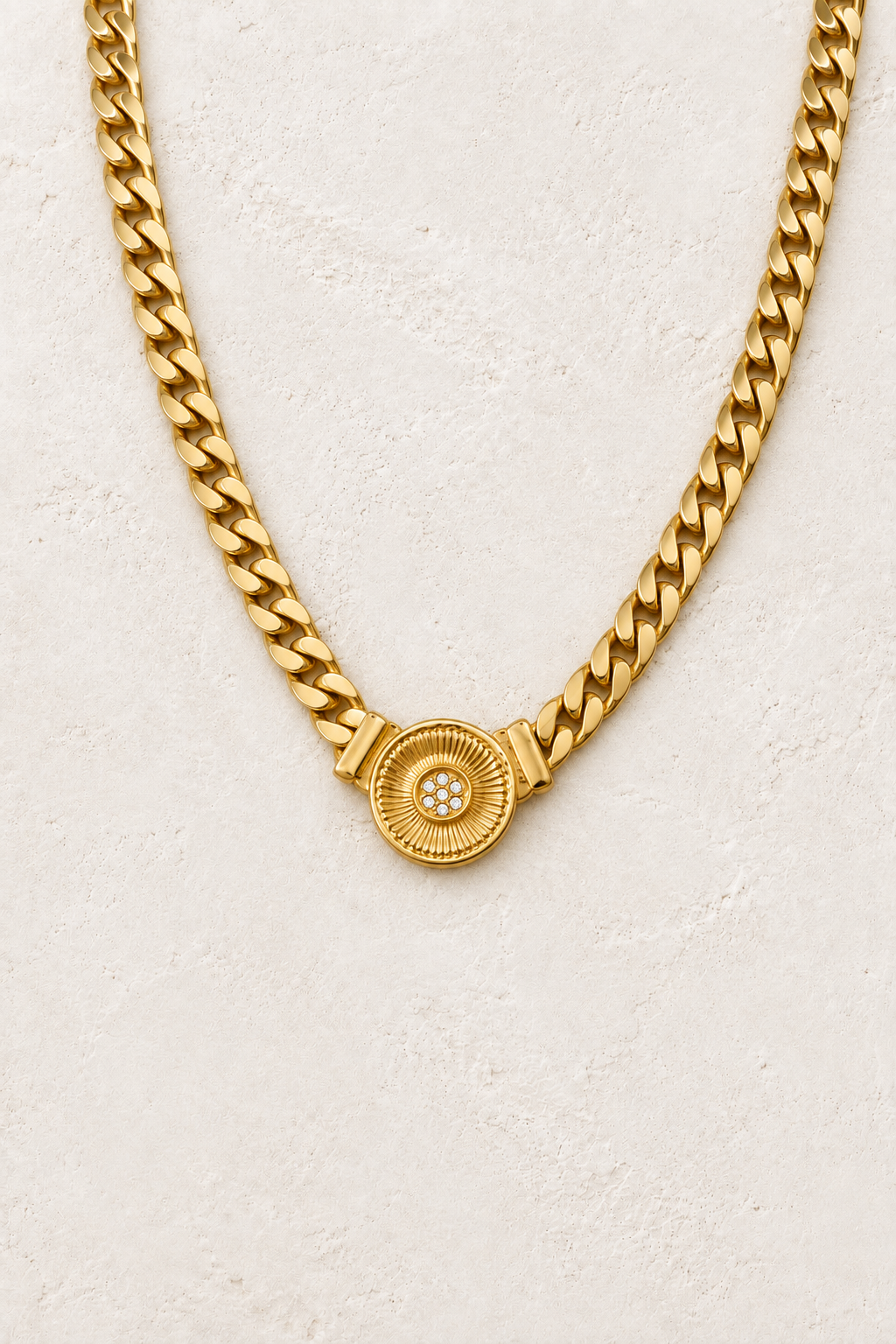 Solara Crystal Sun Necklace – Boho & Mala gold necklace