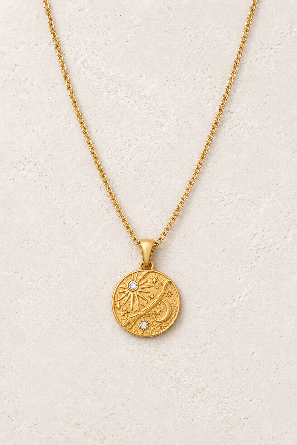 Soleil Pearl Sun Medallion Necklace – Boho & Mala gold necklace