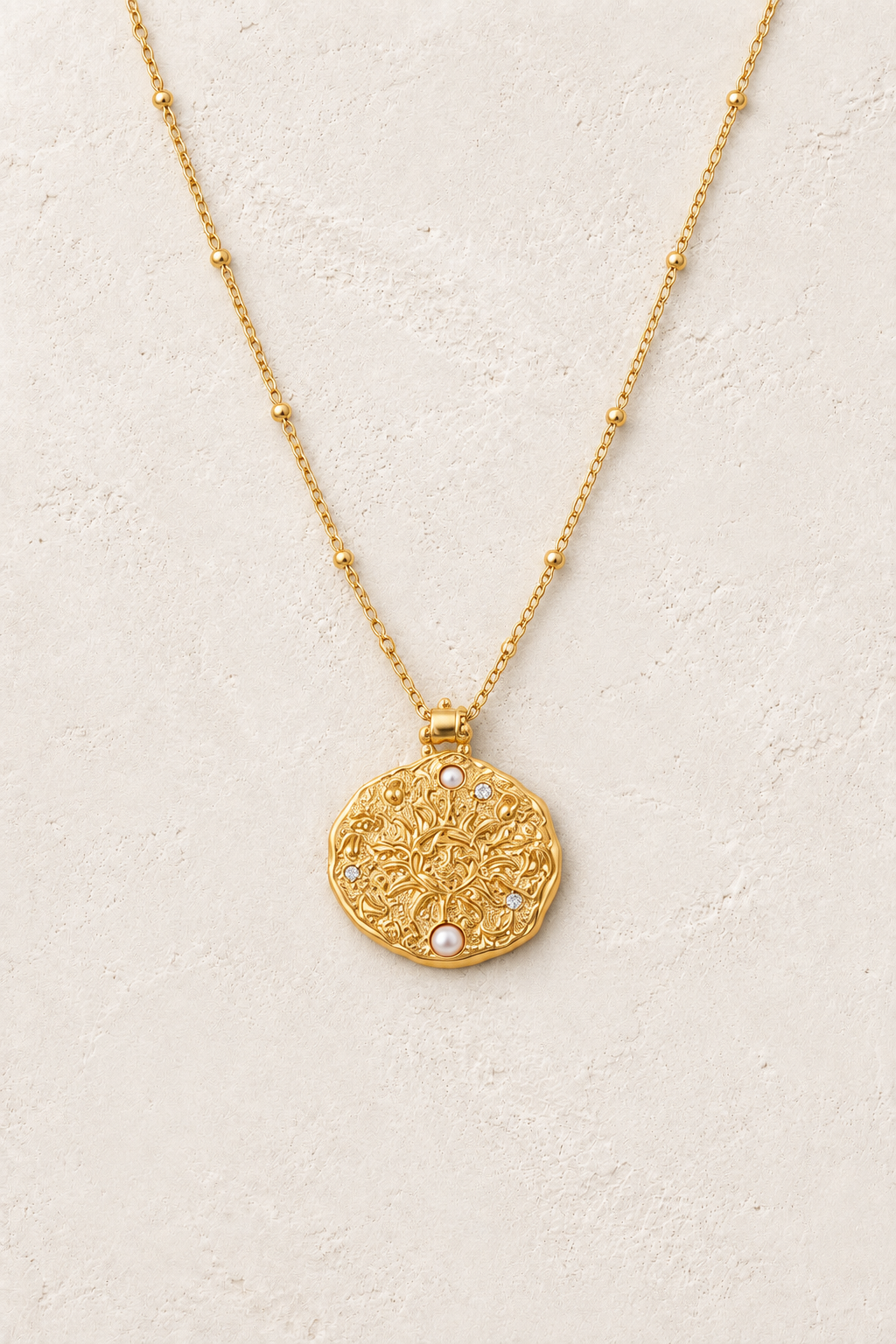 Celestia Sun & Moon Necklace – Boho & Mala gold necklace