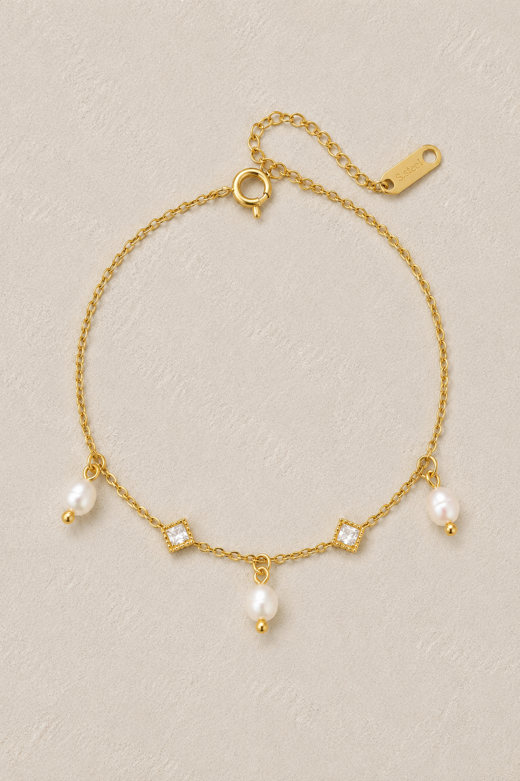 
                  
                    Mira Freshwater Pearl & Crystal Charm Bracelet – waterproof gold bracelet by Boho & Mala
                  
                